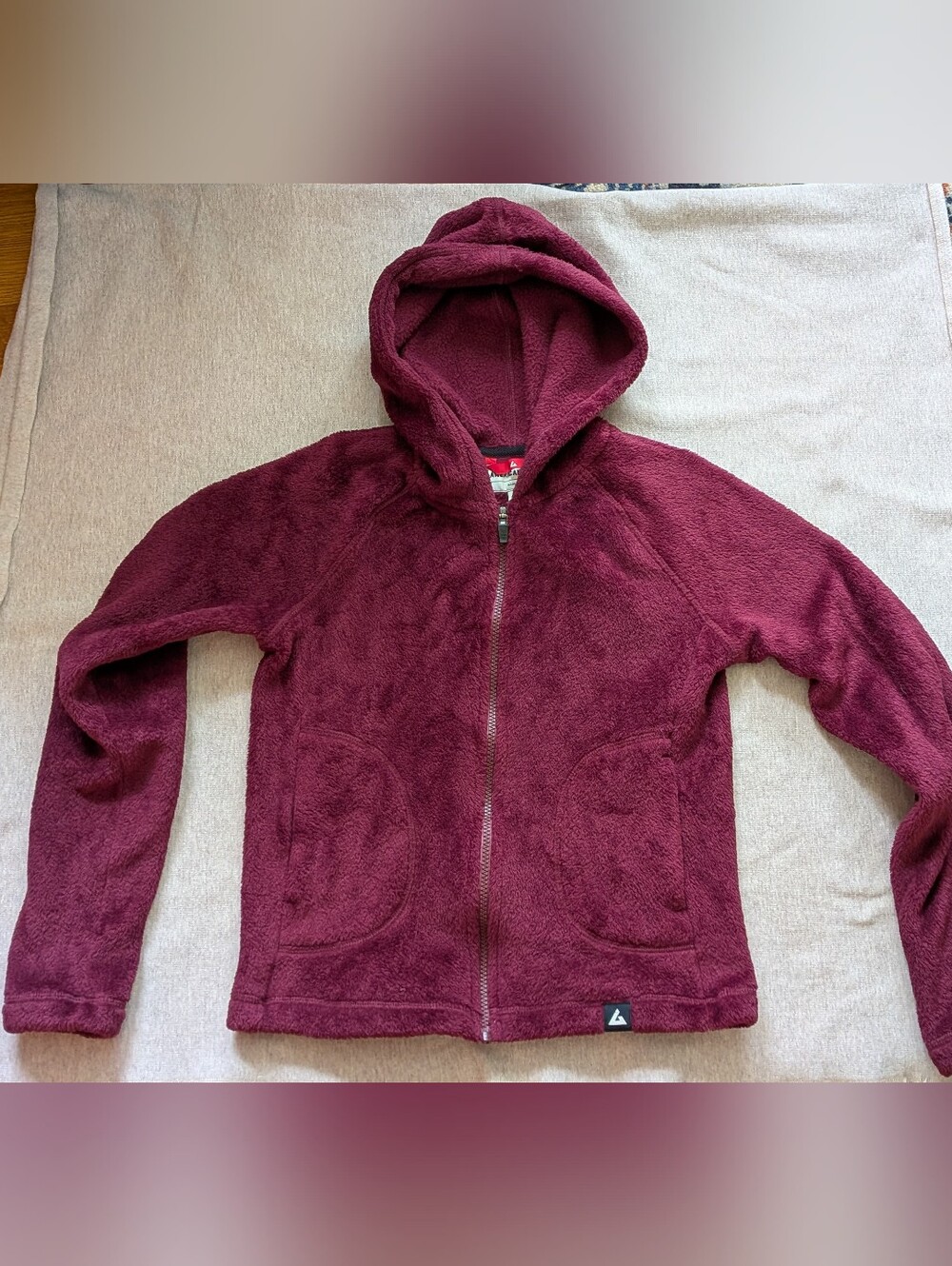 American Giant Burgundy Polartec Fleece Zipper Hoodie Jacket Small